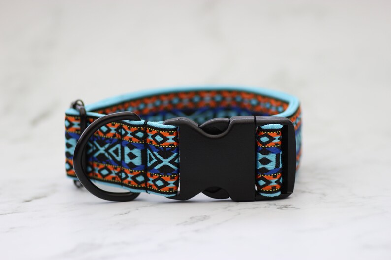 Buckle / Martingale Dog Collar Jacquard Ribbon Style Blue Etsy