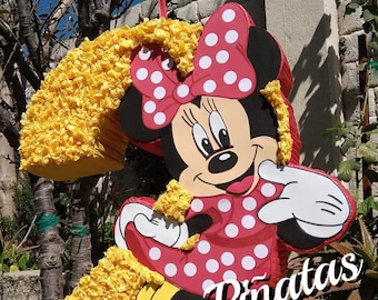 Minnie (red) pinata with optional numer.