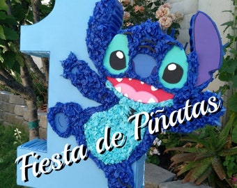 Stitch Piñata with number lilo and stitch.