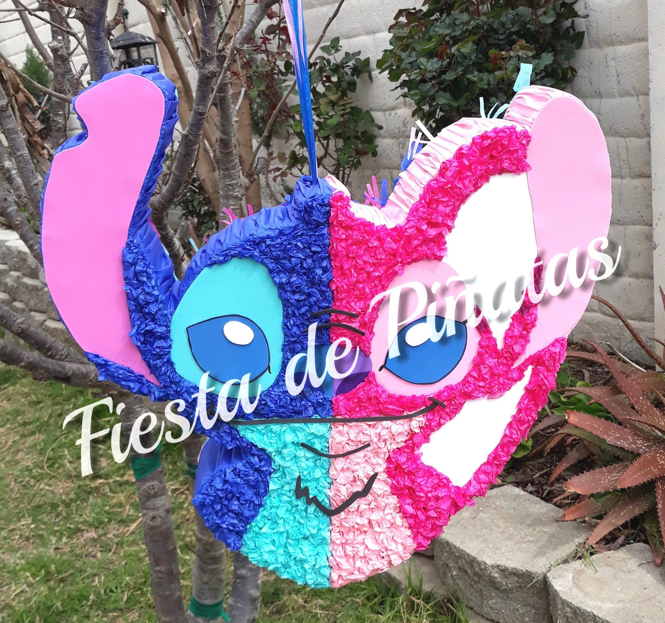 PIÑATA STITCH/ANGEL 💙🩷 #benditapiñata #piñatastitch #piñataangel  #piñatasargentina #piñatastitchyangel