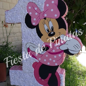 Minnie (Pink) pinata with optional numer.
