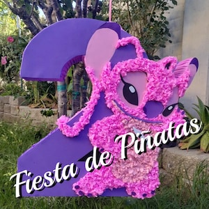Angel Piñata with number from lilo and stitch.