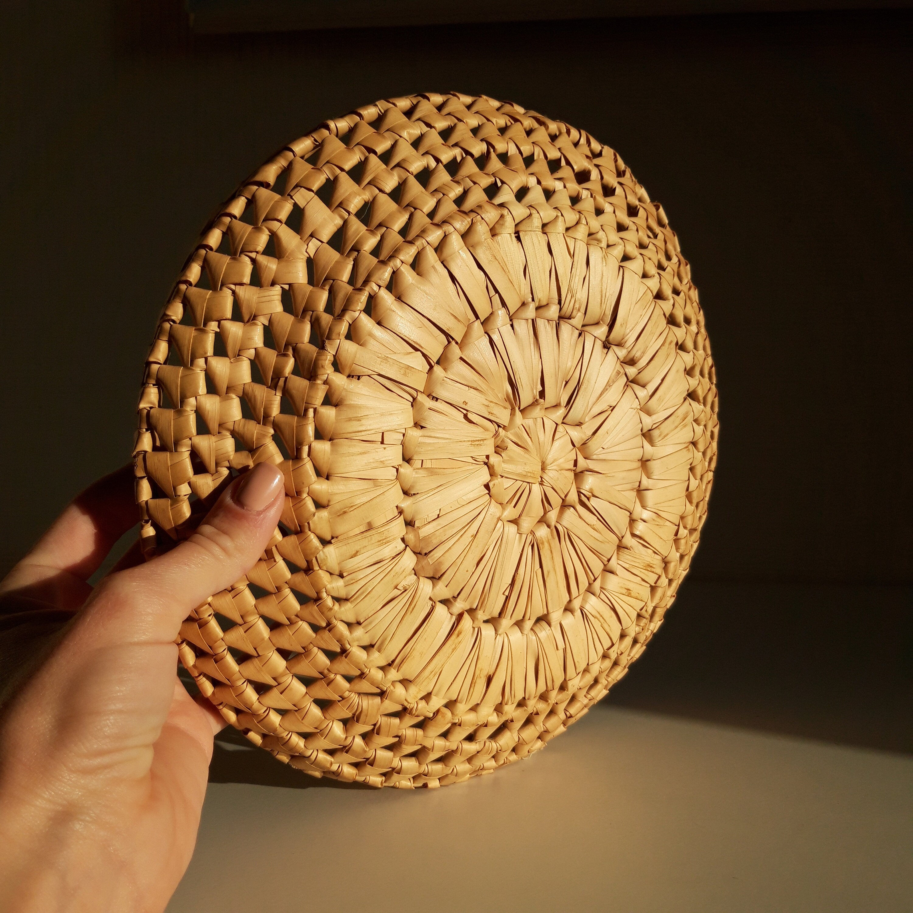 Handmade straw plate Wicker decor Etsy