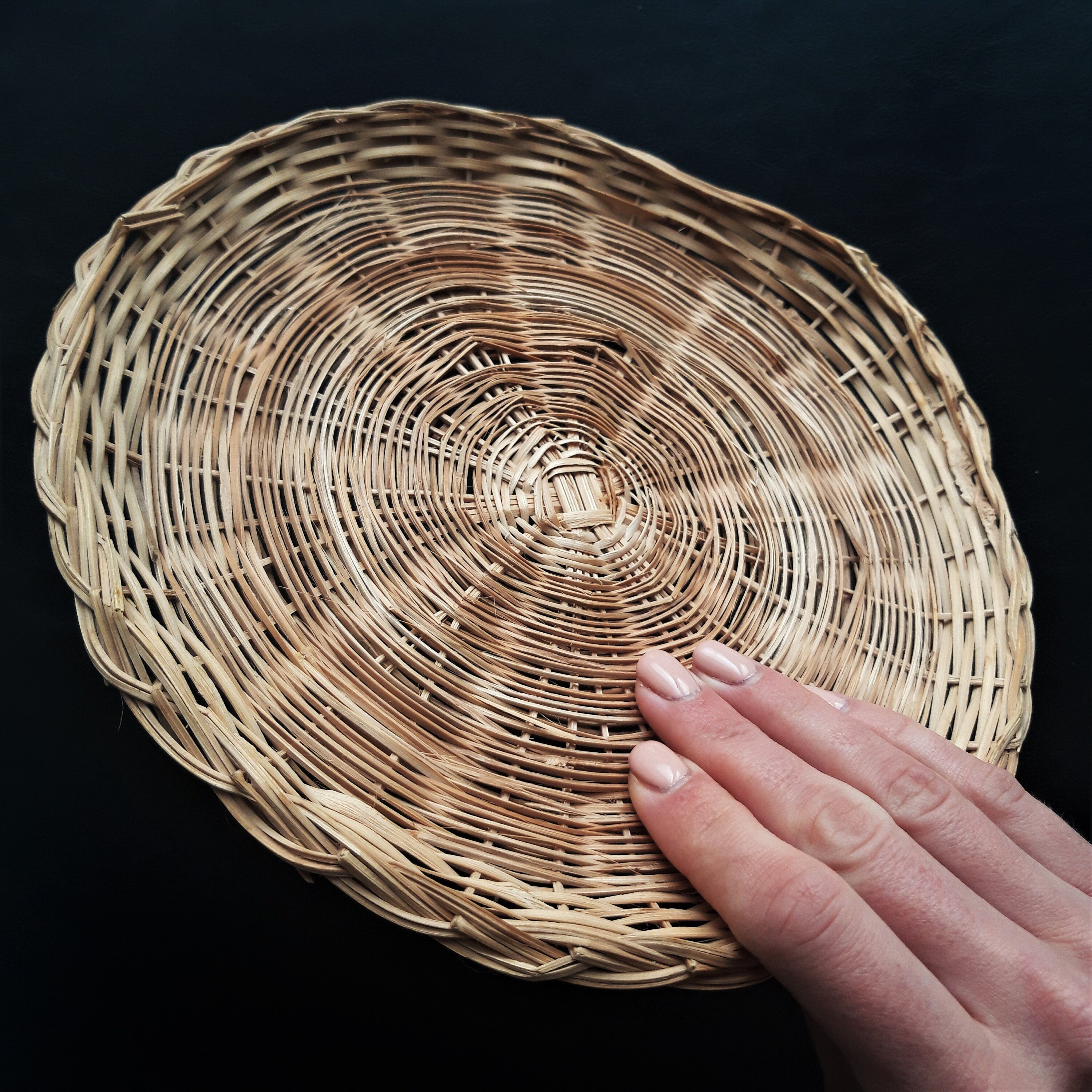 Wicker plate holder 9. Handwoven vintage platter. Wicker Etsy