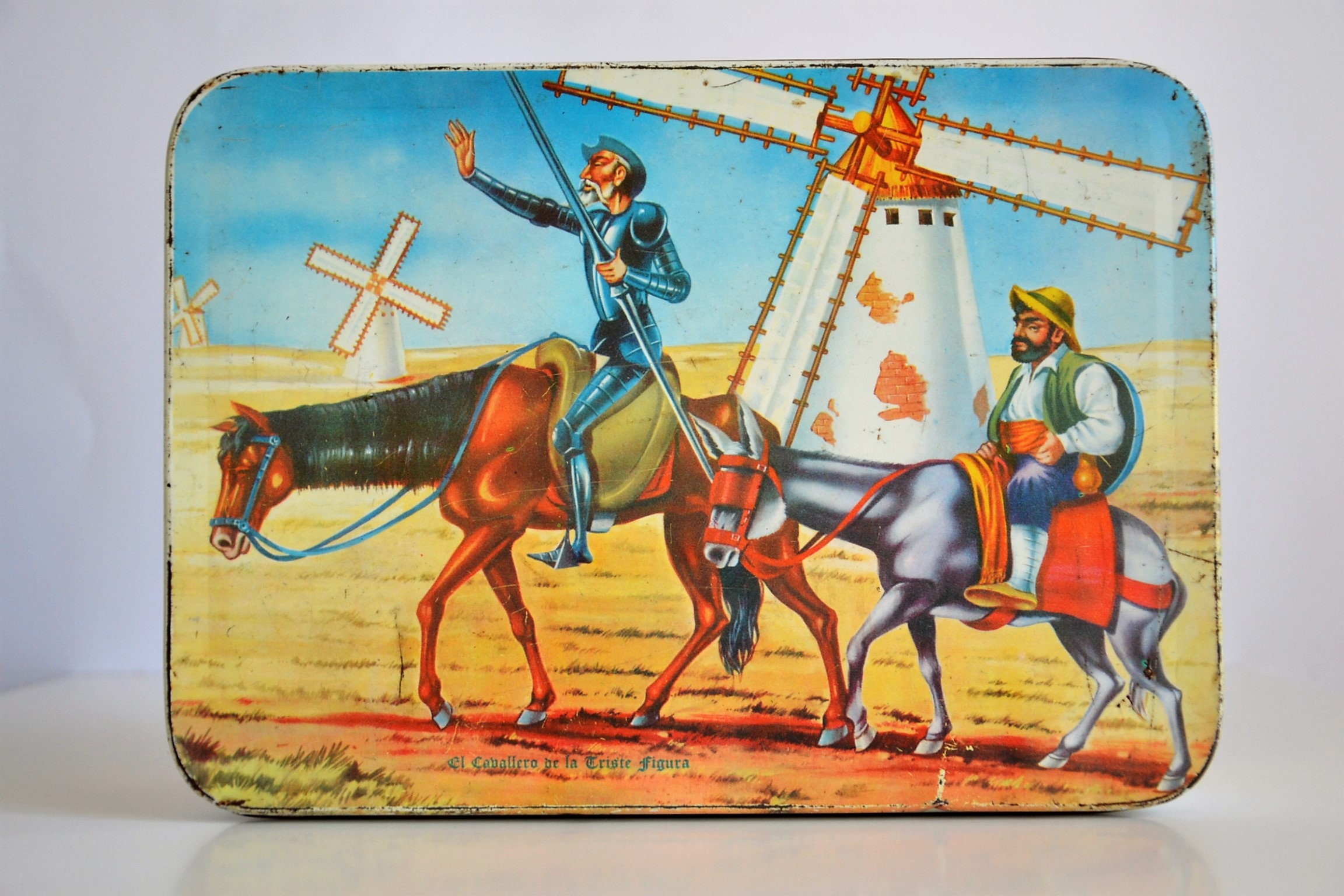 Don Quixote decor tin box Collectible can Don Quixote 197374s Etsy