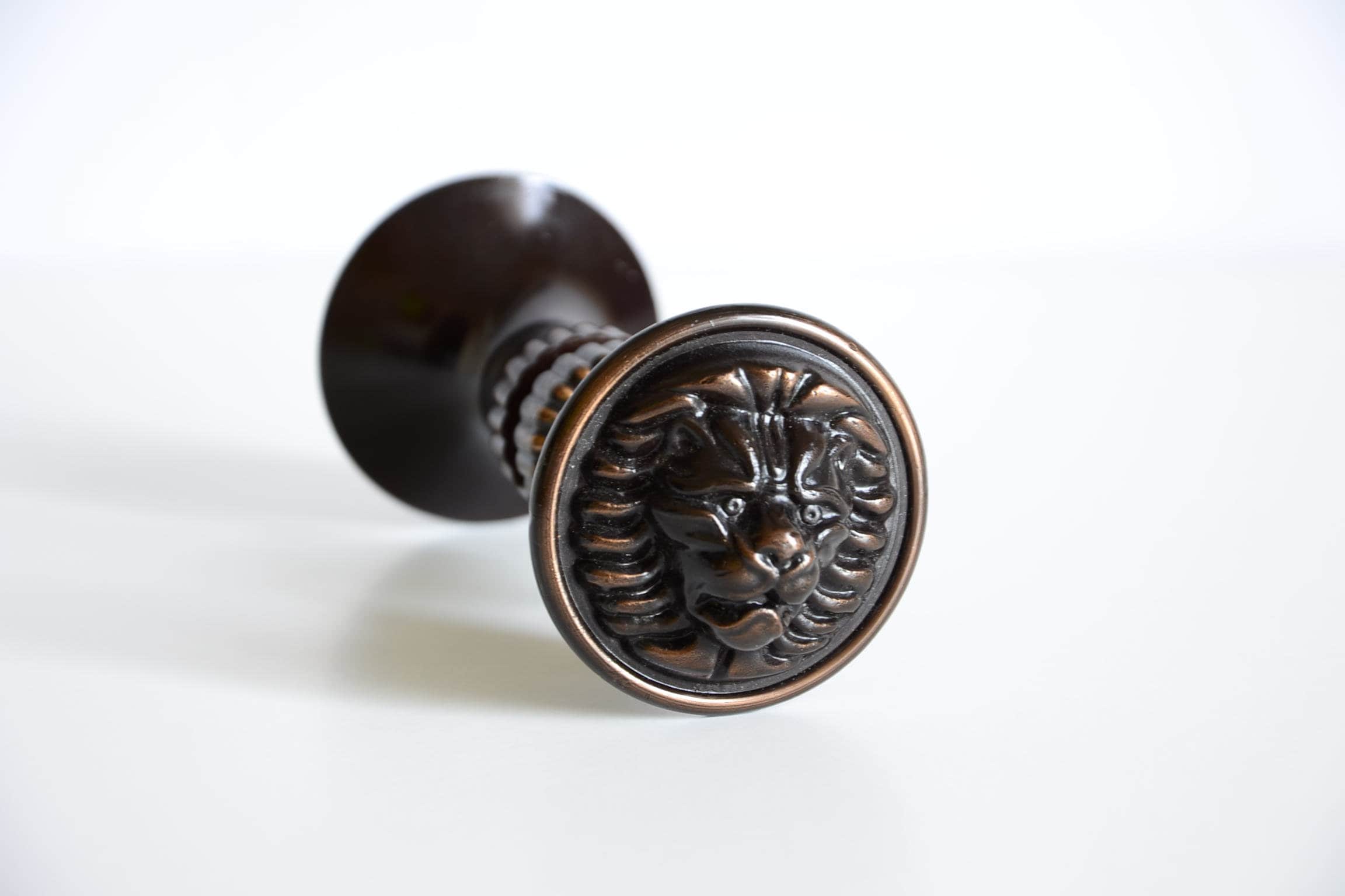 Lion head door knobs 5 pieces 70s New double sided door Etsy