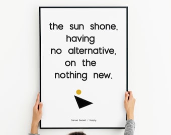 Printable Samuel Beckett - Murphy quote / Printable typography print wall art, postcard / Printable prints downloads