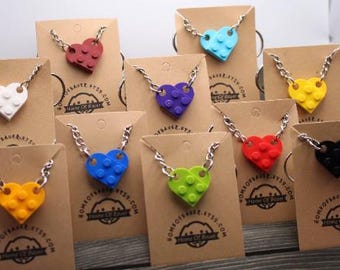 Heart Keychain Set Made from Genuine LEGO® Bricks | Matching Best Friend & Couple Keychains | TikTok Viral Gift
