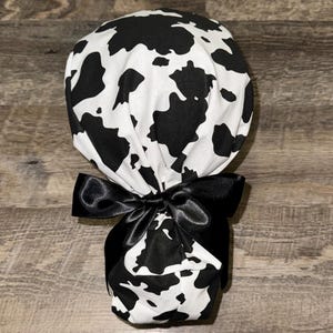 Satin lined scrub cap ponytail silk lined scrub cap scrub caps for women ponytail scrub cap satin scrub cap silk scrub cap nurses gift cow