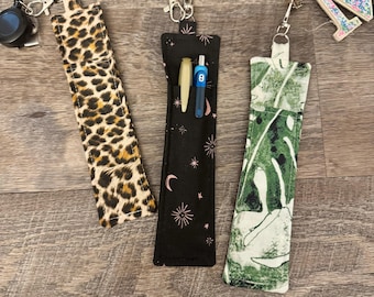 fabric pen holder for badge reel lanyard keychain nurses doctors teachers hospital