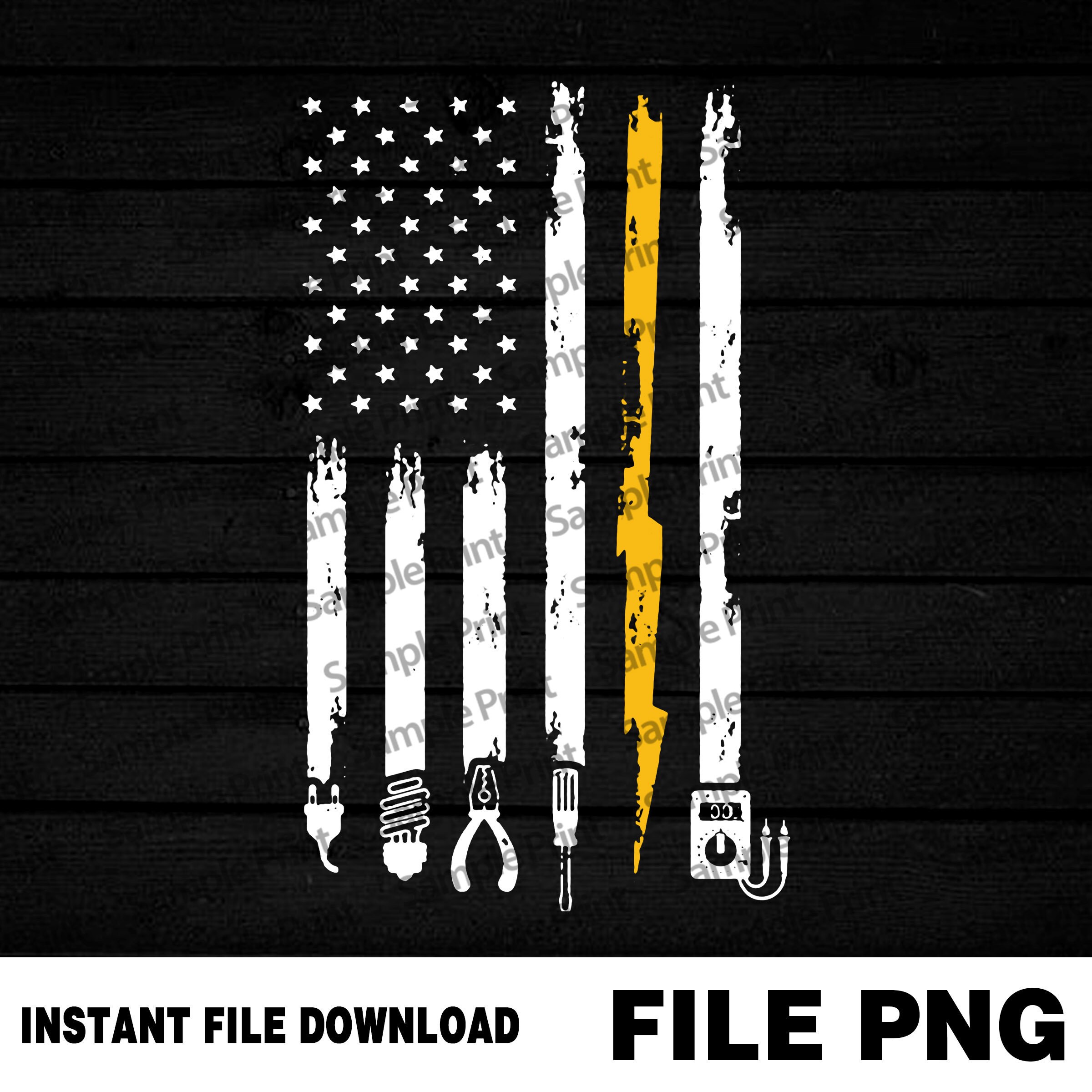 Electrician US Flag Tools Png Electrician Png American Flag Etsy