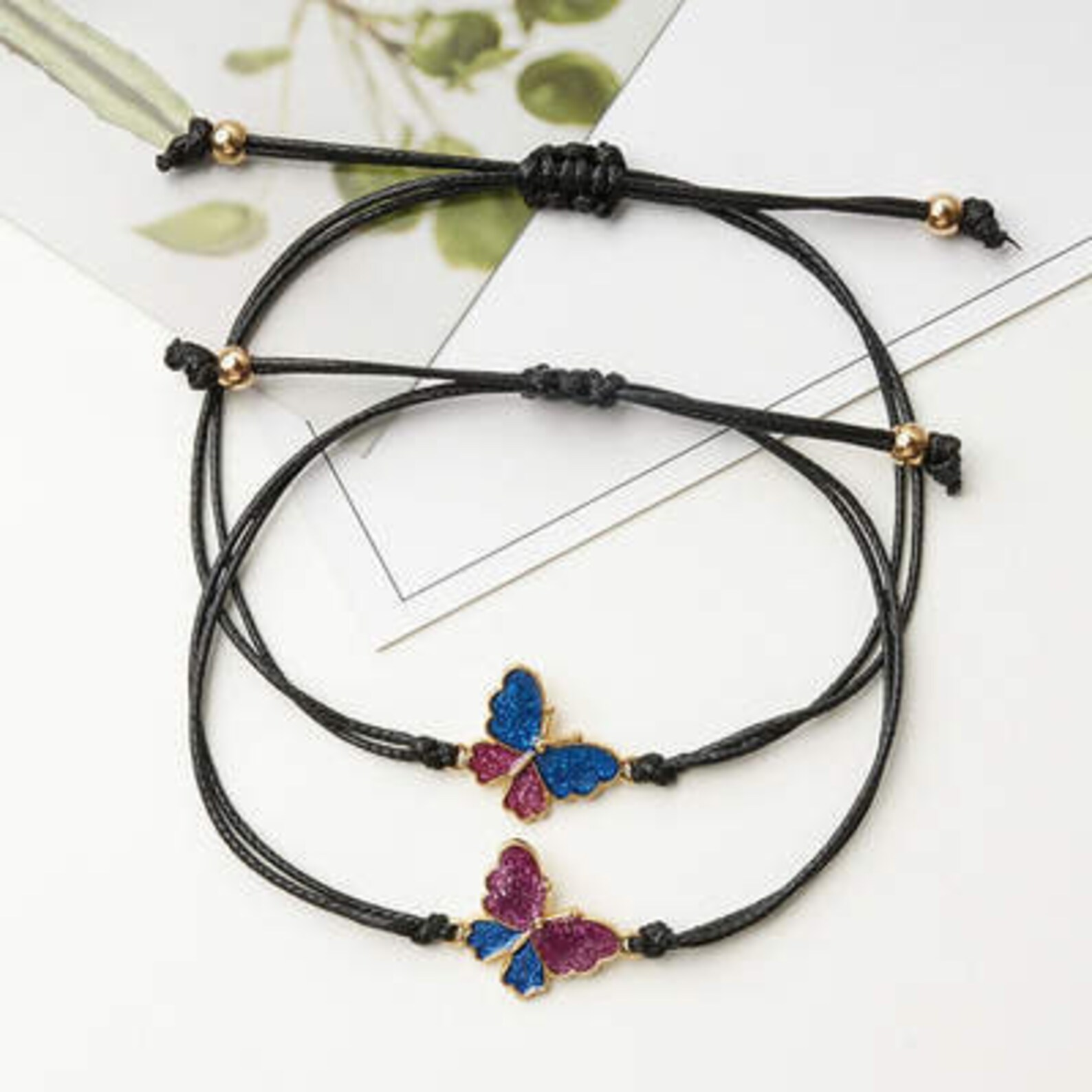 2 Pcs Beautiful Butterfly Matching Bracelets Pinky Promise | Etsy