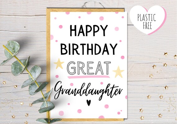 A6 Joyeux Anniversaire Carte Arriere Petite Fille Carte Etsy Canada