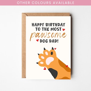 A6 Pawsome Karte | Von The Dog | Bester Hundevater | Alles Gute zum Geburtstag Papa | Pelz Papa Geburtstagskarte | Hunde Papa | Pelz Baby Karte