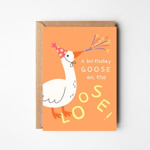 Carte d'anniversaire A6 Silly Goose | Carte d'anniversaire drôle pour lui | Pour maman | Pour frère | Pour un ami | Pour Bestie | Pour papa | Carte Humour drôle