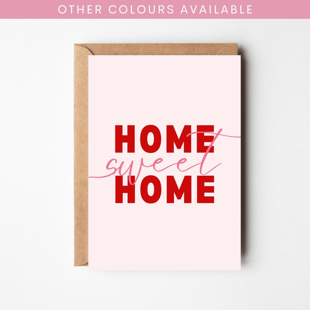 A6 Home Sweet Home Card | New Home Card | New House Card | Moving House ...