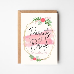 A6 Karte für Brautmutter/Eltern | Eltern der Braut Geschenk | Mutter der Braut | Danke Hochzeitskarte | Elternteil Hochzeitsgeschenk