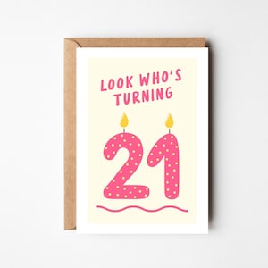 A6 21st Birthday Card | Happy 21st Birthday | For Girlfriend | For Daughter | For Sister | For Friend | For Girl | For Woman