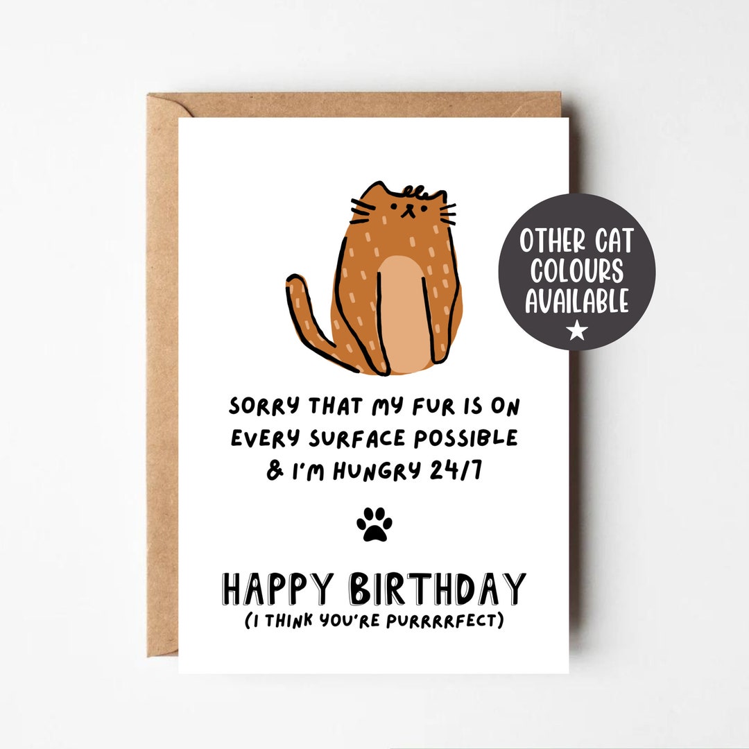 A6 Happy Birthday Card From the Cat Best Cat Mum Best Cat - Etsy UK