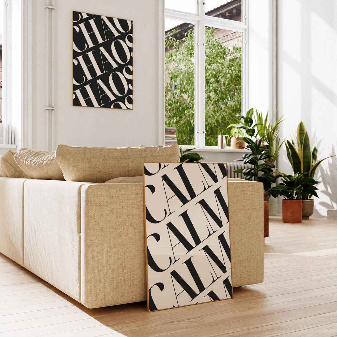 Chaos Calm Print Set | Bathroom Print | Living Room Print | Black White ...