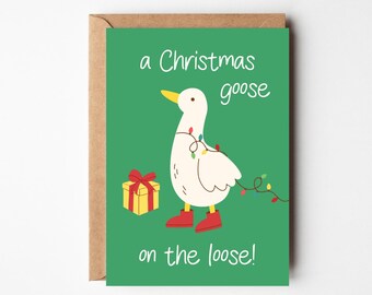 A6 Weihnachtsgans Karte | Süße Weihnachtskarte | Lustige Weihnachtskarte für Familie | Für Mama | Für Papa | Für Bruder | Für Freundin | Mehrfachpack