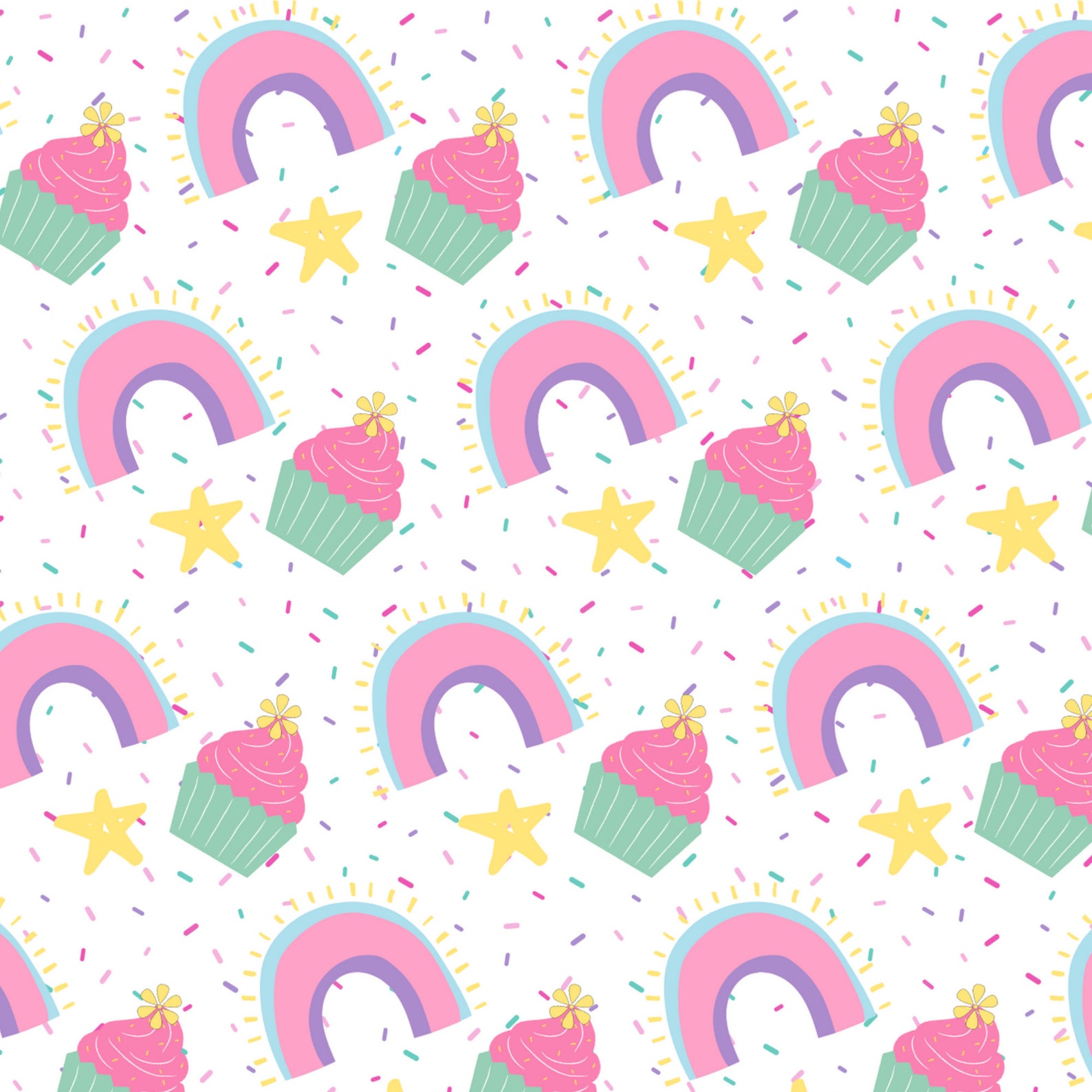 2x A3 Cupcake Rainbow Print Wrapping Paper Sheets Gift Wrap Etsy