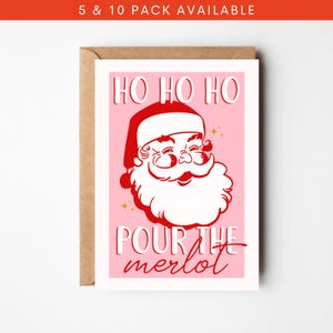 A6 Lustige Weihnachtskarte | Rude Weihnachtskarte | Für die beste Freundin | Rosa Weihnacht | Weihnachtskarten-Packung | 5er Pack | 10er Pack | Mehrfachpack