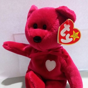 Rare 1998 Pink Plush Valentina Bear Ty Beanie Baby: Tag Errors