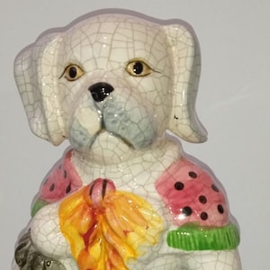 Antique Victorian Anthropomorphic Dog Lady Statue Figure Unmarked (chip on face /see pics) Done in the Royal Staffordshire Style