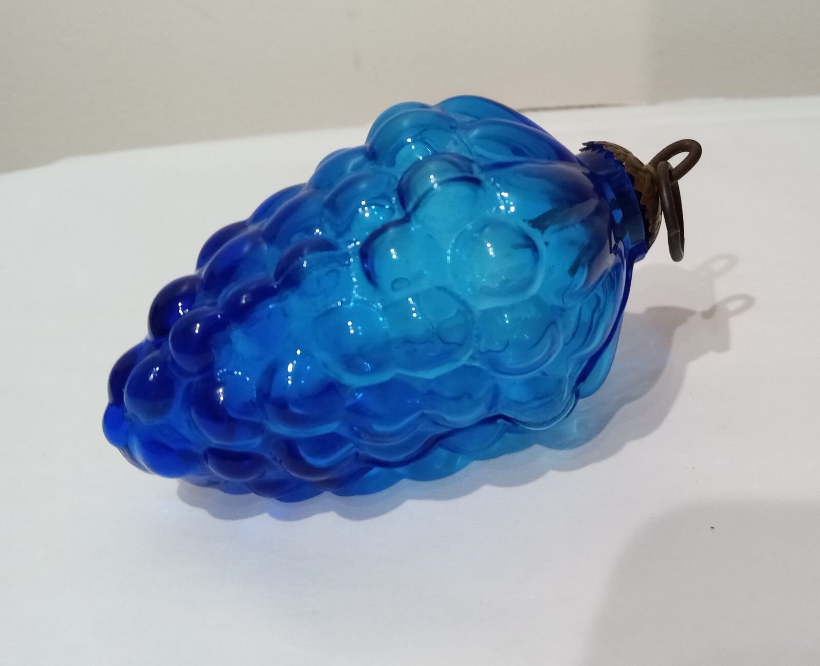 Antique Reproduction of German Kugel Blue Glass Grape Christmas Tree