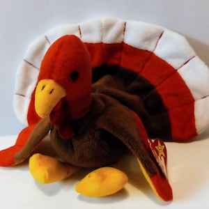 TY Turkey Gobbles Beanie Baby Babies Rare Retired 1996 Thanksgiving Decor Gift