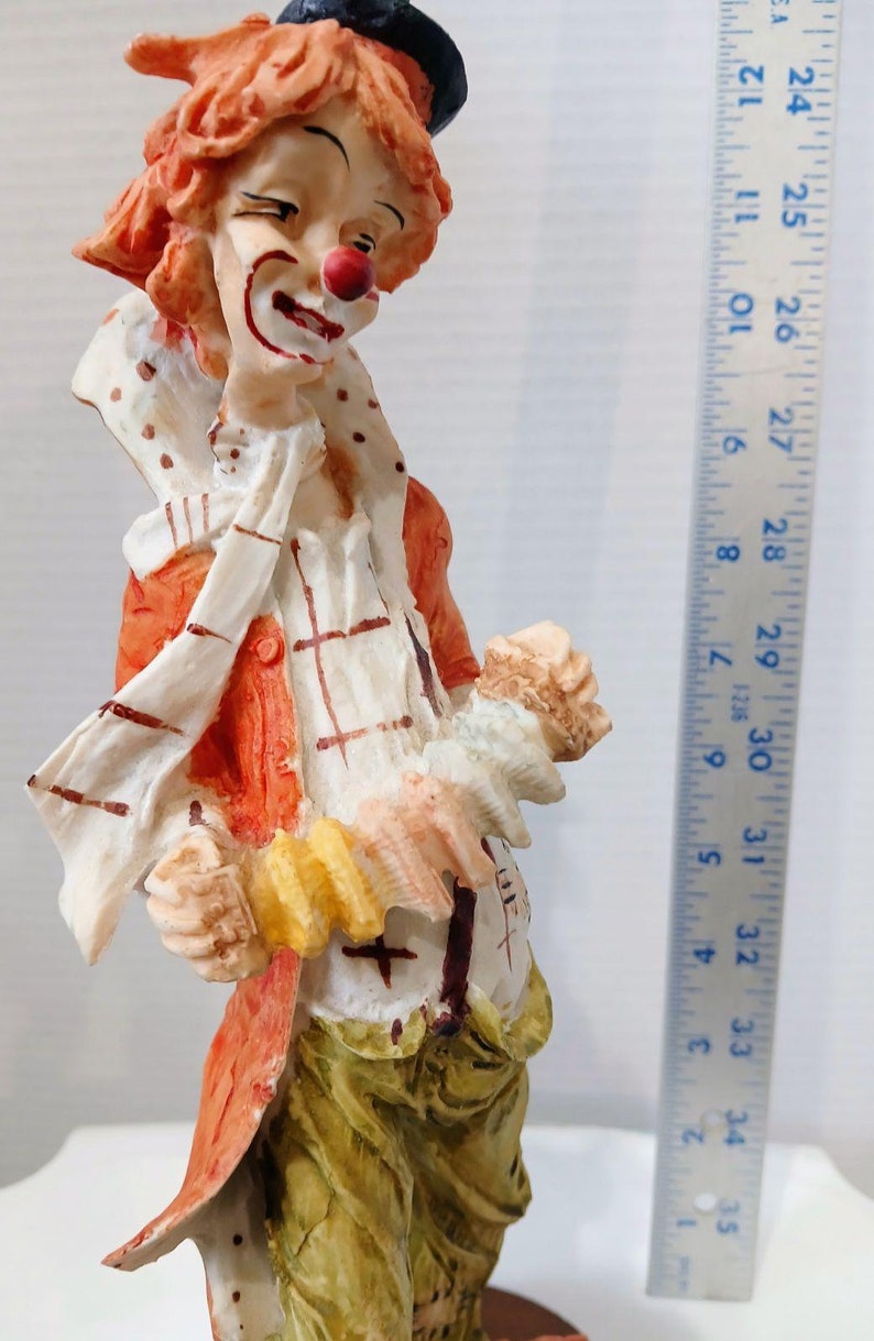 Vintage Arnart Pucci Circus Hobo Clown Statue Figurine Playing the ...