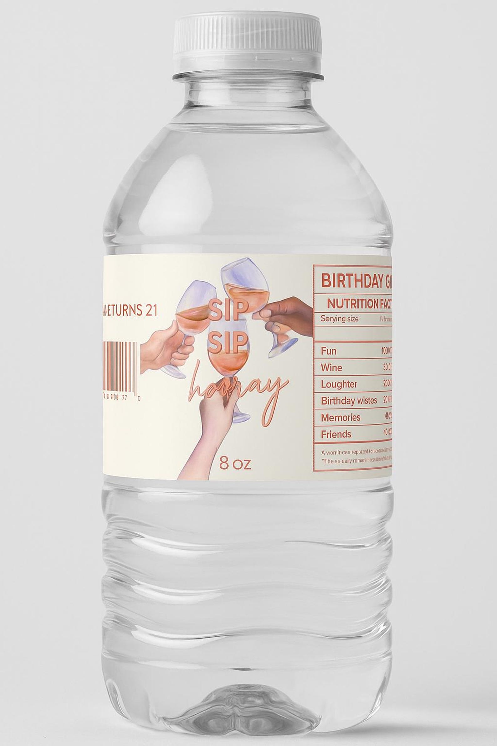 Sip Sip Hooray- Custom *8oz Water Bottle Labels - Etsy