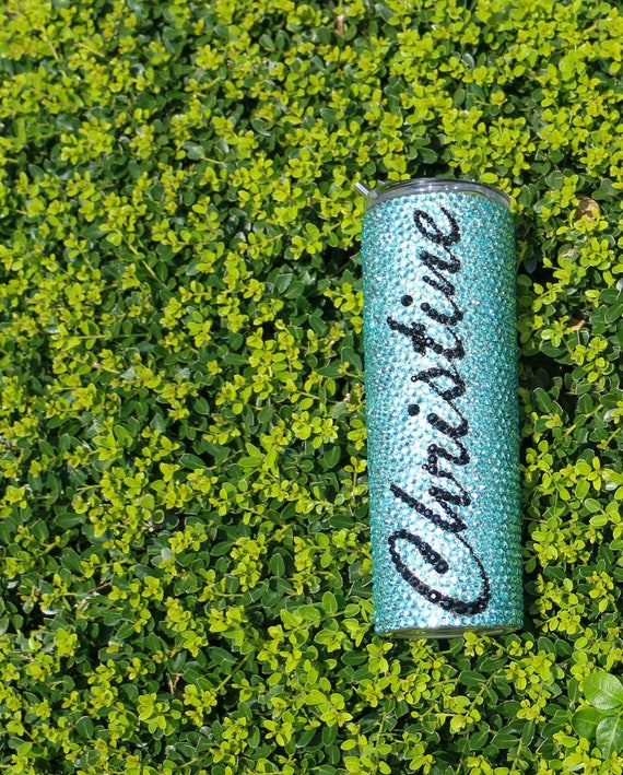 Rhinestone Tumbler | Various Color Options | Personalized Crystal Tumbler & Keepsakes| Bling | Custom Name gift | Bedazzled | Diamond Jewels