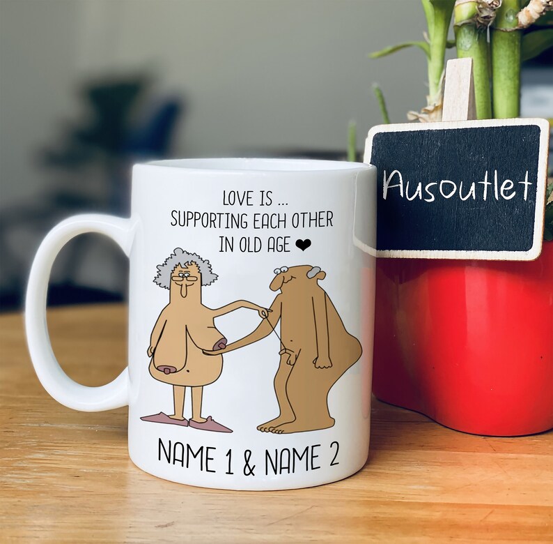 Funny Old Couple Mug Love Is Supporting Each Other In Old Etsy