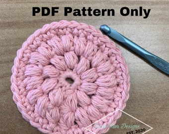 Cotton Face Scrubbie PDF Crochet Pattern, Instant Download Crochet Pattern, Cotton Round Scrubbies