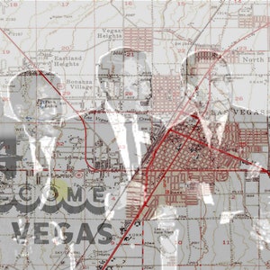 1950er Jahre Las Vegas Nostalgie Karte hochauflösender digitaler Download - Print at Home