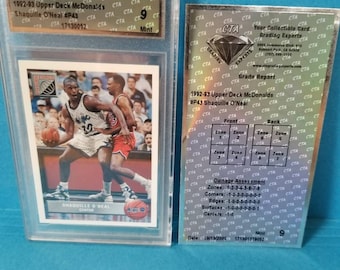 Shaquille ONeal! Orlando magic lakers heat 4x nba champion mvp tnt cohost! Cultural icon phenomenon. Shaquille O'Neal rookie 1992 graded 9