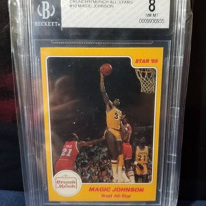 Magic Johnson ! Meilleurs joueurs de l'histoire de la NBA. Lakers mvp 5x champion du temple de la renommée nba. Earving Magic Johnson recrue 1985 croquer croquant bgs 8