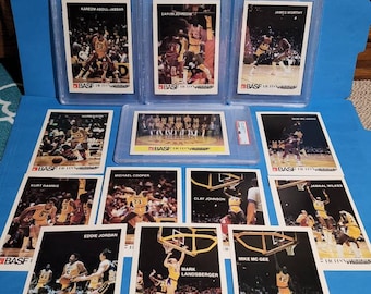 Rare basf complete 1st ed jumbo 1982 lakers set!! Magic Johnson kareem worthy true rookie! Graded psa. Rare lakers legacy winning time