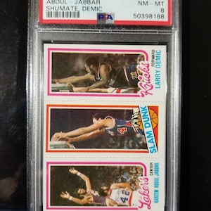 Kareem Abdul-Jabbar Lew Alcindor! 6x nba mvp all time nba scoring leader bucks lakers showtime. PSA8 1980 Topps Abdul-Jabbar Shumate, Demic