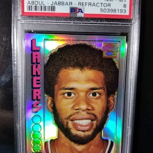 Kareem Abdul-Jabbar Lew Alcindor! 6x nba mvp all time nba scoring leader bucks lakers showtime. PSA 8 Pop 1 rare 2001 Chrome Refractor 1976