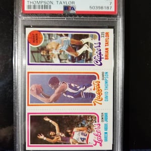 Kareem Abdul-Jabbar Lew Alcindor! 6x nba mvp all time nba scoring leader bucks lakers showtime. PSA7 1980 Topps Abdul-Jabbar Thompson, Taylo