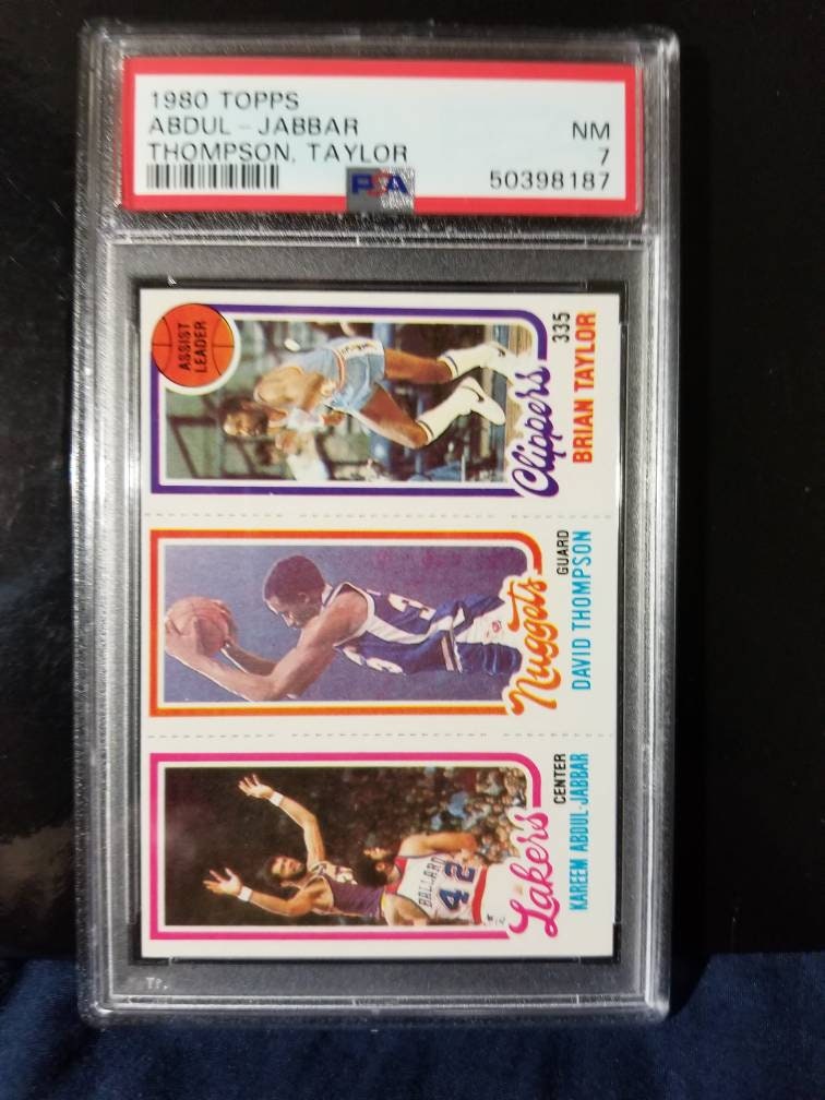 Kareem Abdul-Jabbar Lew Alcindor! 6x nba MVP aller Zeiten nba ScoringLeader Bucks Lakers Showtime. PSA7 1980 Topps Abdul-Jabbar Thompson, Taylo