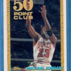 Michael Jordan! 6x NBA-kampioen mvp. De beste NBA-speler aller tijden met het Chicago Bulls and Space Jam-icoon. Topps goud 50 pt club jordan