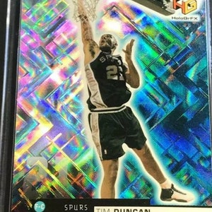 Tim Duncan 1999 Hologram Refractor Card 5x NBA Champion. Hall of Fame 2020. Mint condition shipped first class.