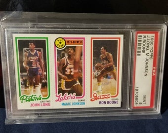 Zauberhafter Johnson! NBA Topspieler der Geschichte. Lakers MVP 5x NBA Champion Hall of Fame. Ohring Magic Johnson 1980 topps rookie psa bewertet 9