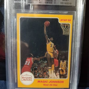 Magic Johnson ! Meilleurs joueurs de l'histoire de la NBA. Lakers mvp 5x champion du temple de la renommée nba. Earving Magic Johnson 1985 star recrue crunch 8,5 bgs