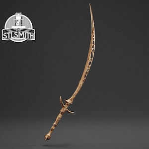 Pontiff Knight Curved Sword DS3 STL Digital Model 3D Print Cosplay