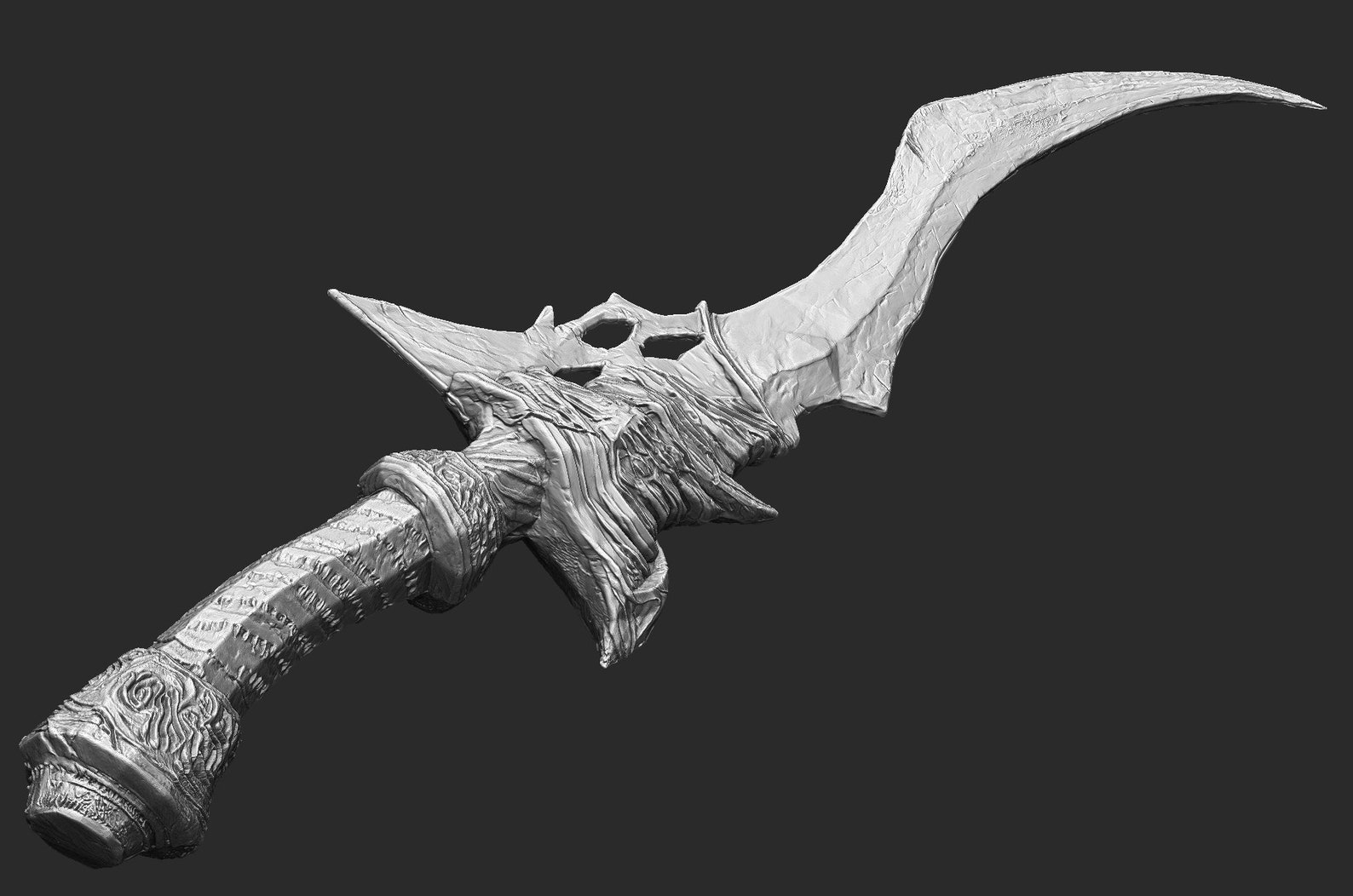 Изогнутый меч гробокопателя. 3d модель Dark Souls STL.
